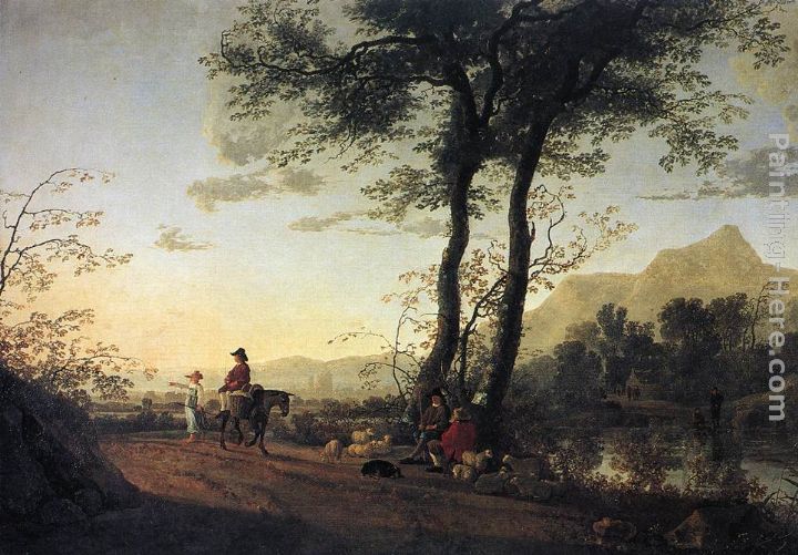 A Road near a River painting - Aelbert Cuyp A Road near a River art painting